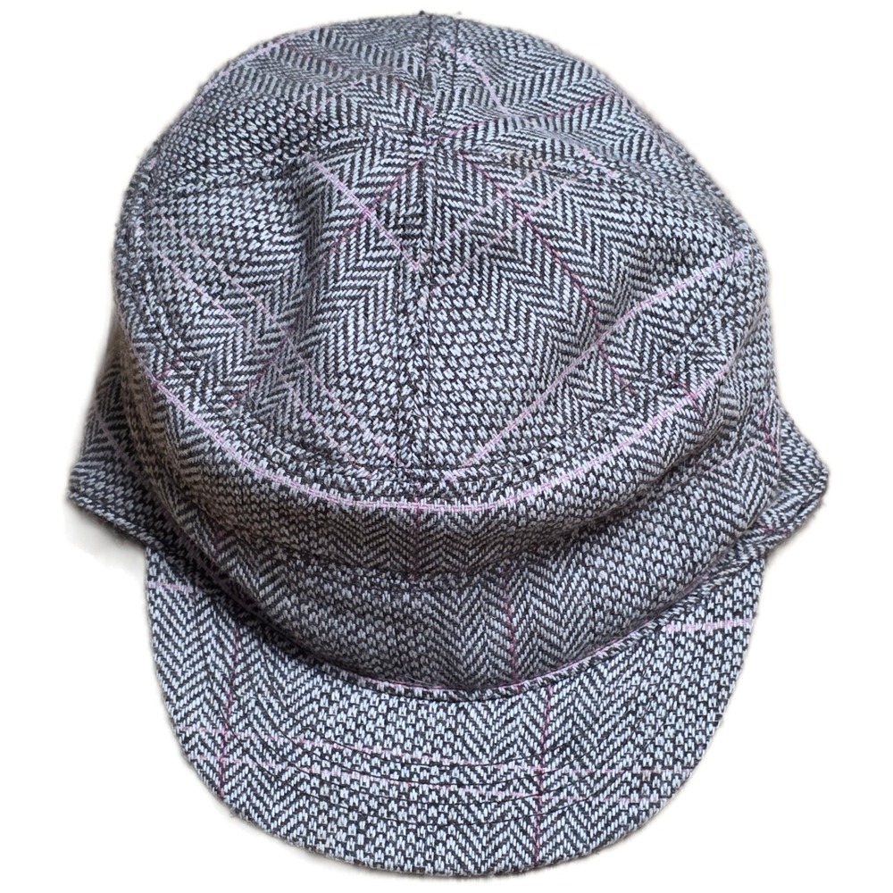 Vintage Sand Cassel by Goorin Plaid Ear Flap Hat Girl's Size S/M Gray Pink Wool